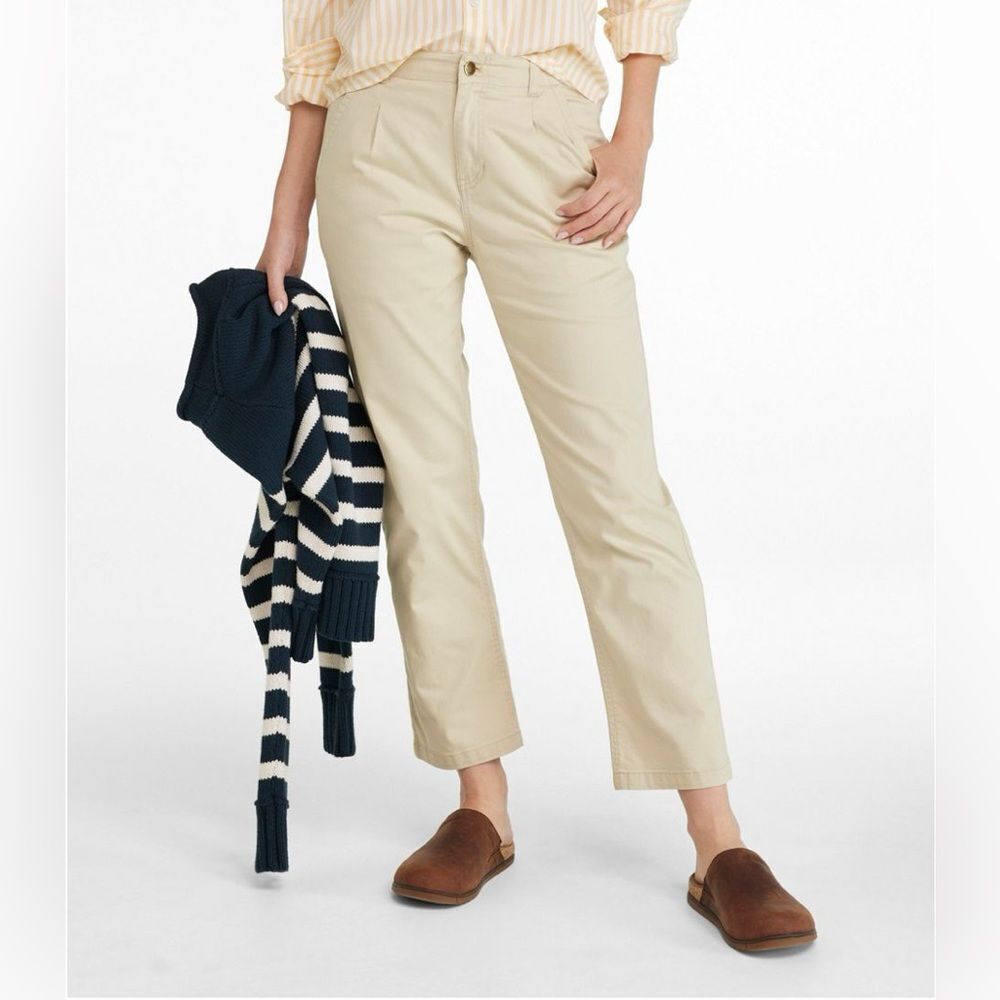 NWT LL BEAN 6 Signature Easy-Cotton Pleated Chinos Preppy Pants